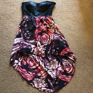 Bebe Floral Strapless Dress